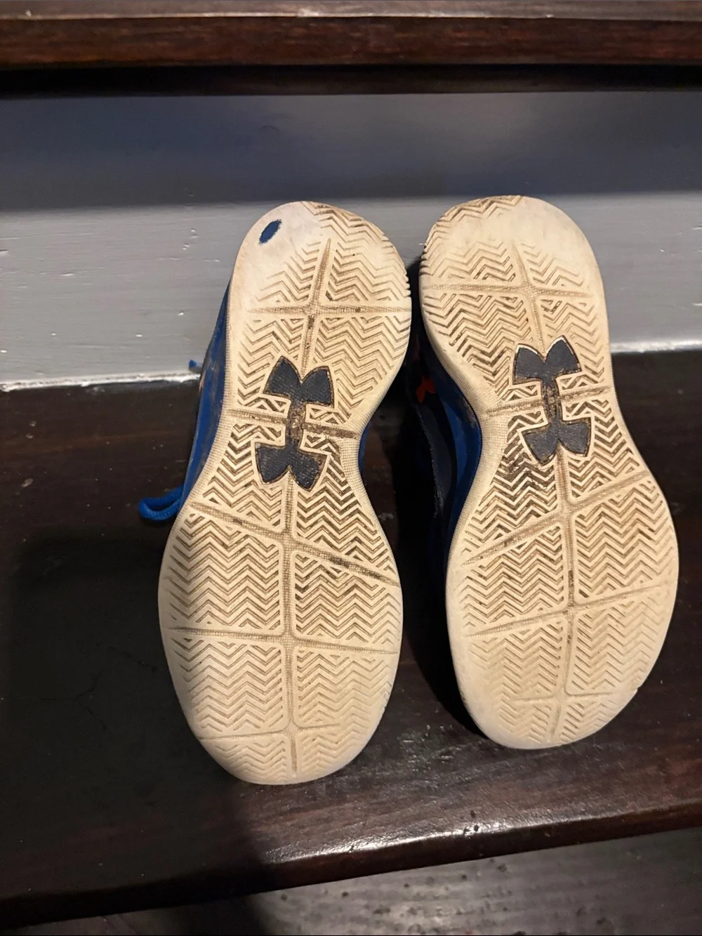 Under Armour Kids Blue and Orange High-Top Sneakers